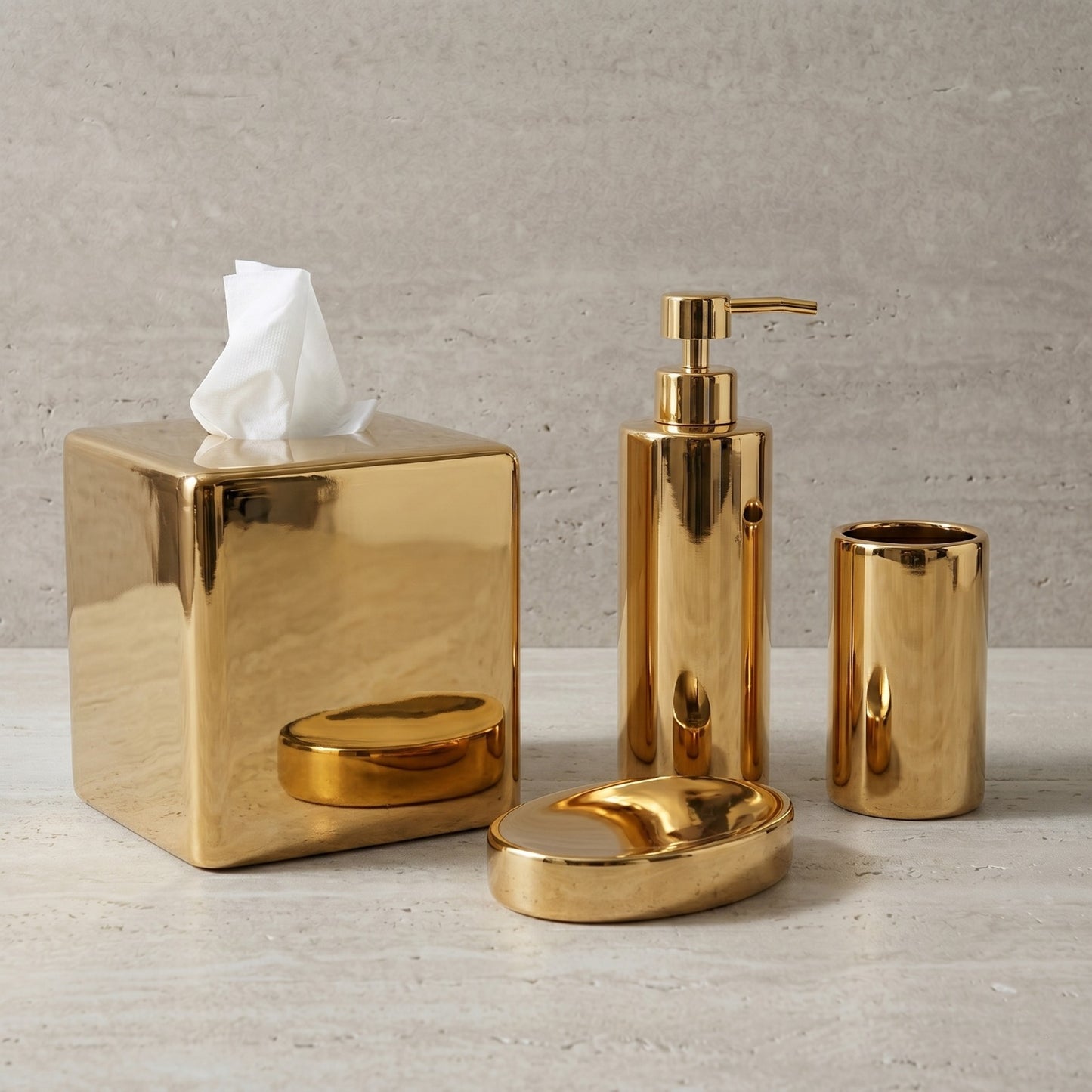 Vesso Gold Bathroom Accessories Set