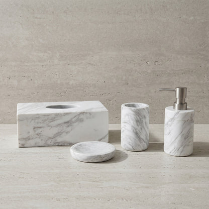 Tesso - 4 pcs Marble Bathroom Accessories Set